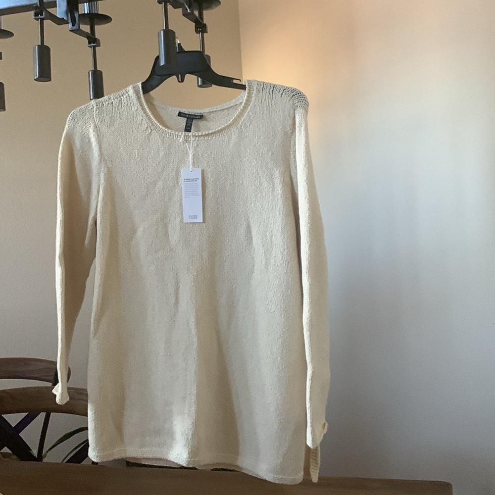 NWT Eileen Fisher Soft White Alpaca Ballet Neck Pullover Tunic - Picture 12 of 12